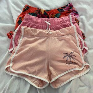 BUNDLE 3 Old Navy Leisure Pajama Shorts Pink Floral Palm Tree Drawstring Size XL